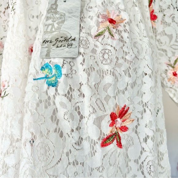 New grinta lace embroidered floral tunic womens size medium - Picture 5 of 12